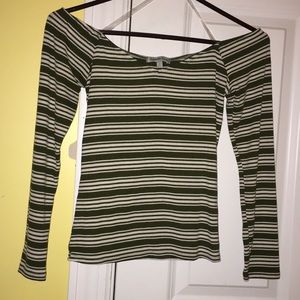 Off the shoulder striped top